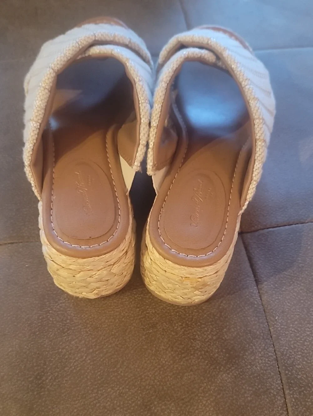 Women’s Cream Universal Thread Woven Espadrille Platform Sandal Sz 7